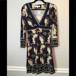 Trina Turk Silk Plunge Dress